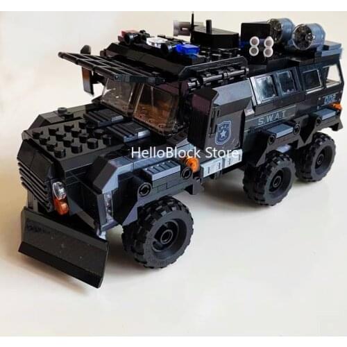Explosion-Proof Armored Vehicle Building Blocks Assault Speedboat Helicopter Brick Model Special Police Set Toys For Boy Gift