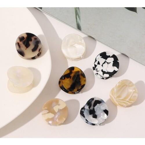 Women Mini Hair Claws Acetate Small Hair Clip Solid Color Leopard Print Barrettes Geometric Acrylic Hairpins Hair Accessories