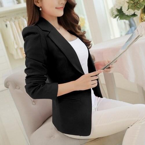 2021 Womens Slim Fitting Single Button Work Office Blazer Jacket Suit