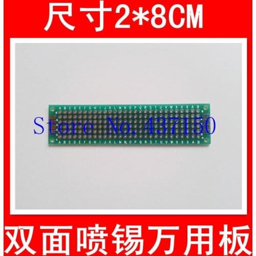 10PCS/Lot ,2 * 8CM sided HASL universal board / Universal board / Pegboard / breadboard green oil glass plate thickness 1.5MMFre