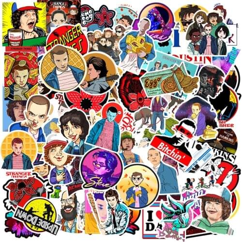 100PCS Pack Stranger Things Cartoon Stickers Stickers Skateboard Suitcase Guitar Luggage Laptop Sticker Kid Classic Toy F3