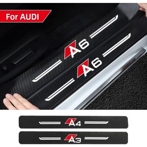 4pcs Car sticker door decoration modified protective decoration For AUDI A3 A4 A5 A6 A7 Q3 Q5 Q7 Threshold Protection accessorie