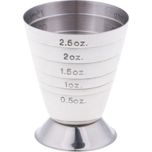 75ml Stainless Steel Thicken Measuring Ounce Cup Wine Cocktail Jigger Tool
