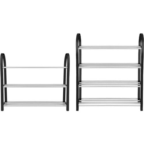 Aluminum Metal Standing Shoe Rack DIY Shoes Storage Shelf Home Organizer Accessories