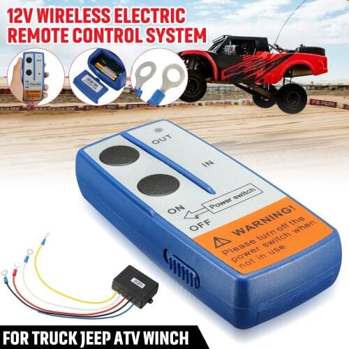 12V Car Wireless Winch Electric Remote Control With Manual Transmitter Set Truck ATV SUV Truck Vehicle Trailer Kit