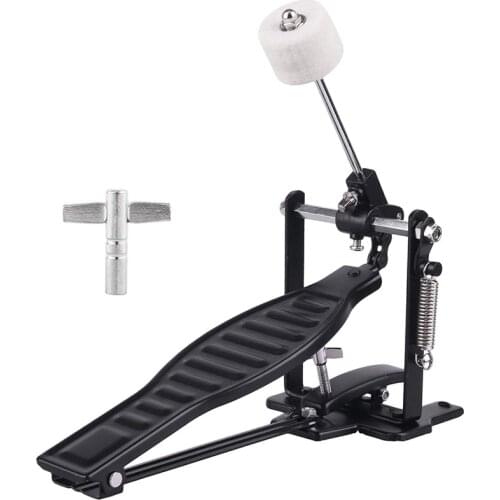 Drums Pedal Black Aluminum Alloy Children Rack Drums Pedal Set with Drum Beater Stick & Drum Key
