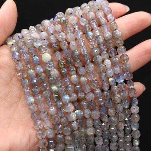 Good Quality Natural Blue Flash Labradorite Stone Beads Faceted Semi-precious Loose Beads DIY Bracelet Necklace Jewelry Making