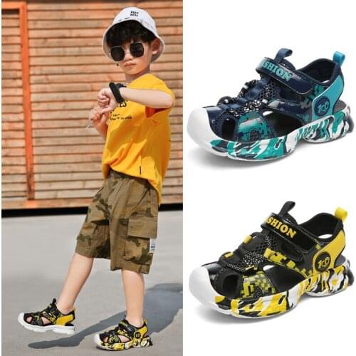 2021 Summer New Children Beach Sandals Shoes Closed Toe Arch Support Sport Sandals for Boys Eu Size 28-39