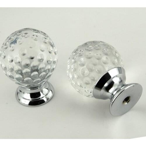 Furniture drawer handle single hole crystal small handle modern simple round crystal ball handle corn grain glass crystal drawer