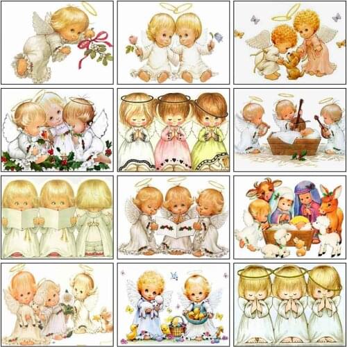 Evershine 5D DIY Diamond Painting Angel Cartoon Diamond Embroidery Sale Mosaic Picture Of Rhinestones Home Decoration