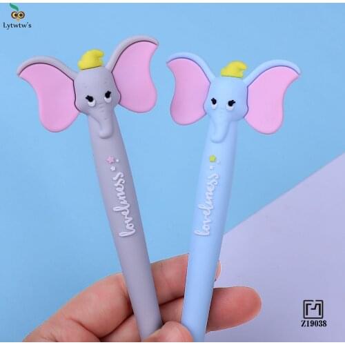 1 Pcs Lytwtws Cute Kawaii Cartoon Creative Ear Flying Elephant Office School Gel Pen sweet pretty funny Stationery lovely