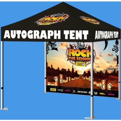 Customized pop up tent gazebos, 13kgs Aluminum Frame folding canopy with back wall, outdoor advertising marquee