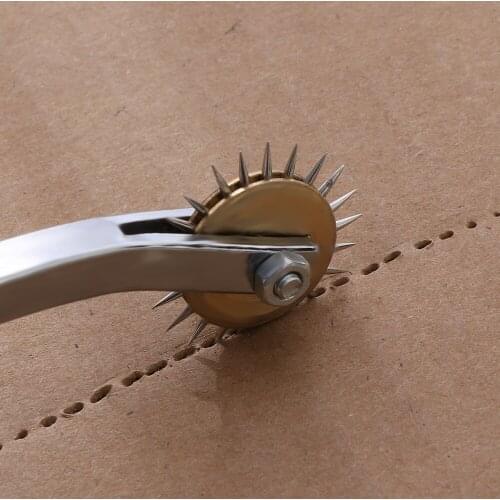 Hot DIY Sewing Leather Craft Tool Cutting Leather Cloth Paper Overstitch Wheel Steel Tooth Type Mark Scriber Scraper
