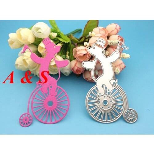 S31 METAL CUTTING DIES Bear ride Bike acrobatic show Scrapbook card invitation paper craft party decor embossing stencil cutter