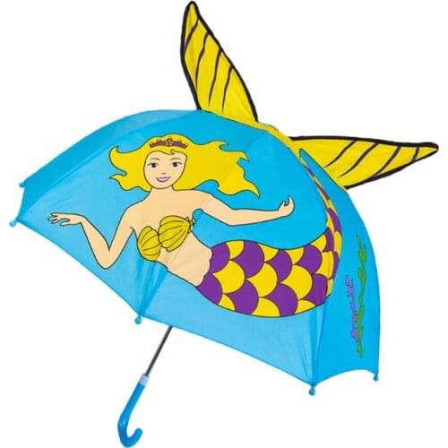 Cute Cartoon Children Umbrella Animation Creative Long-Handled 3D Ear Modeling Kids Umbrella For Boys Girls
