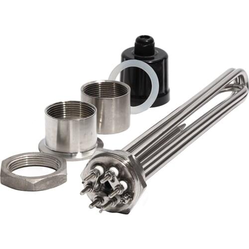 1 1/4" BSP/DN32 Thread 304SUS Immersion Heater with Probe and Ground Screw with Accessories 3/4.5/6/9/12KW Heating Element