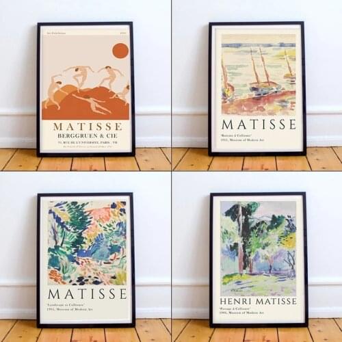 Henri Matisse Retro Posters And Prints Abstract Landscape Wall Art Vintage Canvas Painting Pictures For Living Room Home Decor
