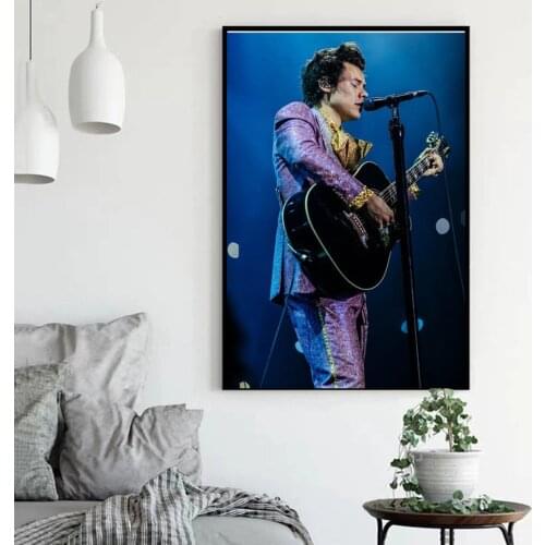 Wall Art Canvas Singer Harry Styles Paintings Singing Poster Home Decor Picture Hd Prints Modern For Bedroom Modular No Framed
