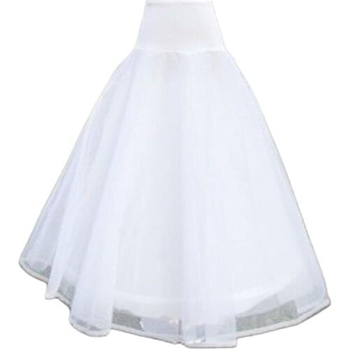 L93F Womens A-Line 1-Hoop Fishtail Petticoat Bridal Full Length Layered Ball Gown Slips Tulle Crinoline Underskirt for Wedding