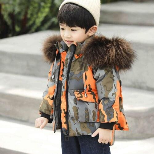 2019 New Winter Boys' Fashion Short Camouflage Coat Boy Winter Jacket Coat Kids Down Jacket Baby Boy Clothes