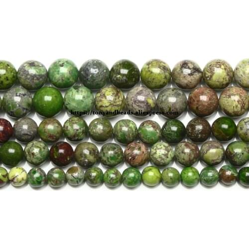 15" Natural Stone New Light Green Sediment Turquoises Imperial Jaspers Round Loose Beads 6 8 10MM Jewelry Making