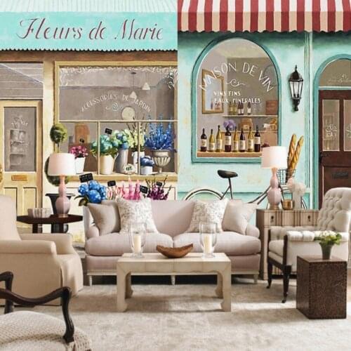 Custom 3d wallpaper Paris Coffee Shop Street View wallpaper bedroom mall cafe living room restaurant custom mural