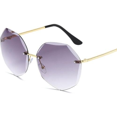 Luxury Rimless Sunglasses Brand Designer Summer Vintage Shades Sun Glasses For Women Alloy Female Lady Sunglass zonnebril dames