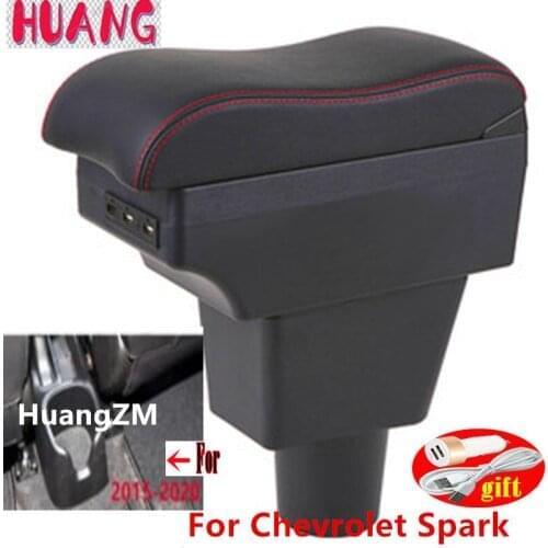For Chevrolet Spark Armrest Interior Center Console Storage Box Arm Rest Car-Styling Decoration Accessories Parts 2015-2020