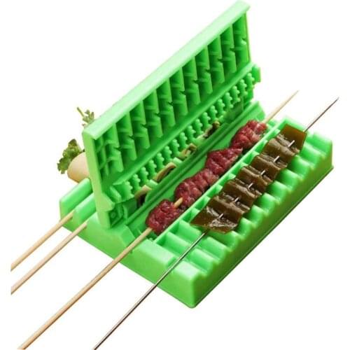 Skewers Kebab Make Barbecue Stringer Box Beef Pork Meat Vegetables String Grill Kitchen Accessories Outdoor Bbq Gadget