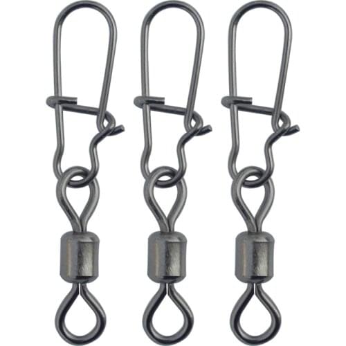 Fishing Swivel with Snap 20pcs/lot Rolling Fishing Swivel with Nice Snap Stainless Steel Fishing Clips Connector Accessories