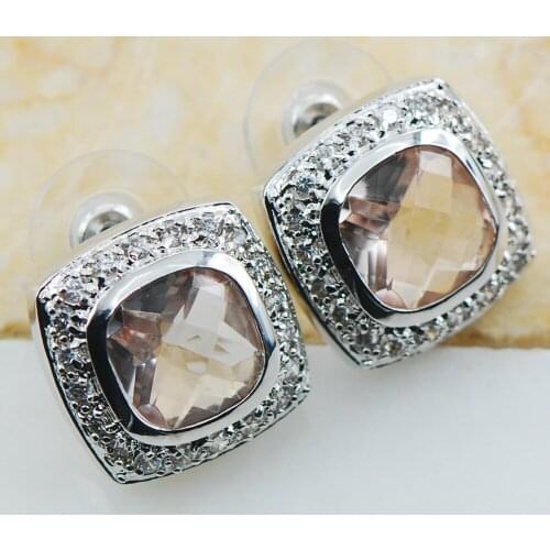 Morganite 925 Sterling Silver Earrings TE606