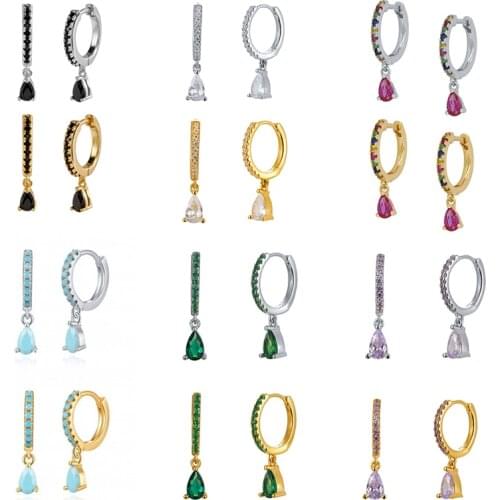 BOAKO Hoops Piercing 925 Sterling Silver Earrings Earrings For Women Silver/Gold Jewelry Fashionable Zircon Lurury Diamond