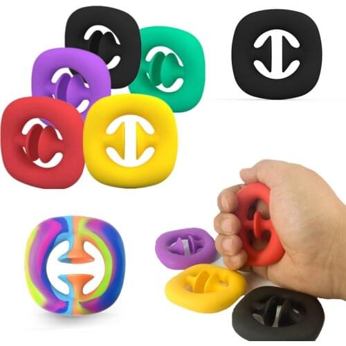 Silicone Grip Stress Reliever Fidget Adult Toys Hand Strength Square Gripper Wrist Finger Expander Exercise Training Fitness