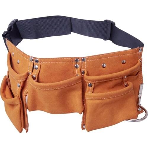 Tool Bag Belt Screwdriver Real Leather Tool Belt Work Bag Garden Repair Adjustable Tool Wais Bag Screwdriver Tool Storage Bag