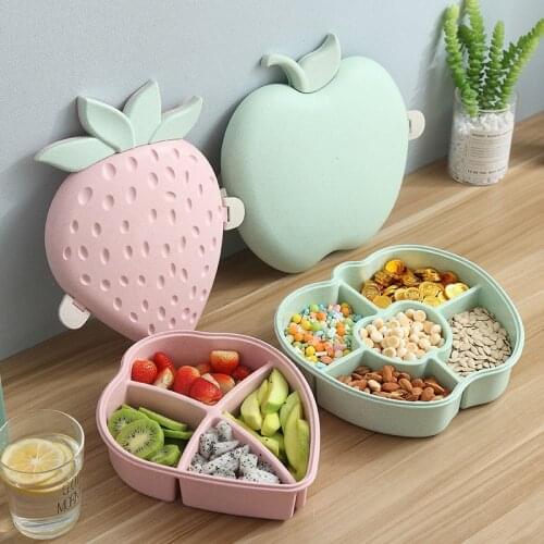 Creative Fruit Plate Candy Storage Box 5 Grids Wedding Snack Candy Box Jewelry Organizer Cosmetic Dry Fruit Storage Bin