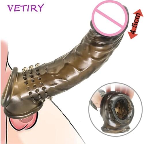 Penis Extender Condom Penis Enlargement Cock Ring Soft Spines Stimulation Delayed Ejaculation Men Cock Sleeve Sex Toys for Male