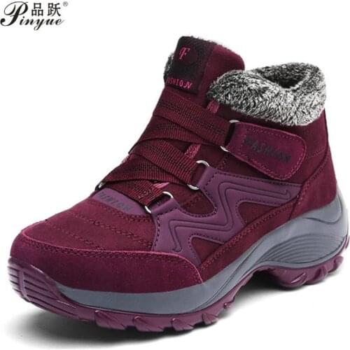 Women Winter Hiking Boots Outdoor Keep Warm Air Cushion Anti-skid Ladies Boots Non Slip Snow Boots Sports Walking Shoes Woman