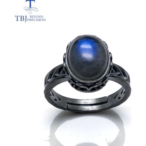 TBJ,Labradorite rings 100% natural gemstone oval 7*9mm classic design 925 sterling silver fine jewelry for lady anniversary gift