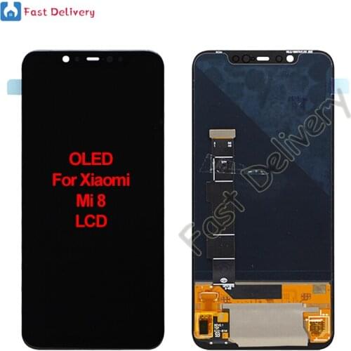 OLED For Xiaomi Mi 8 LCD Display Touch Screen Digitizer Assembly Replacement Accessory For Xiaomi 8 Mi8 lcd 100% Tested 6.21"