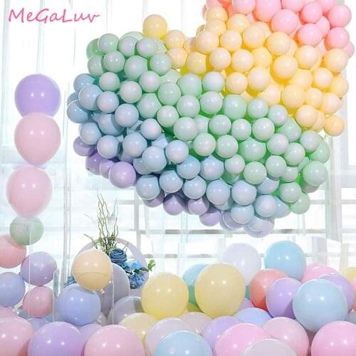 200Pcs 5Inch Macaron Candy Color Balloons Latex Round Helium Ballons Wedding Birthday Party Decor Baby Shower Decor Air Globos