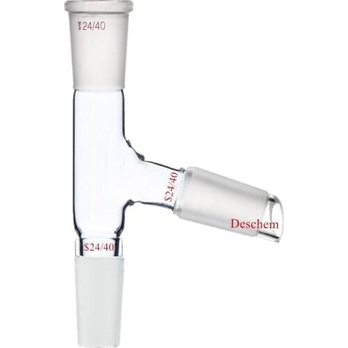 24/40,Three way Glass adapter,75 degree bent,distillation head,Chemistry Labware