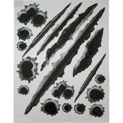 3D Cool Bullet Hole Car Stickers Auto Accessories for Kia Rio K2 Buick Citroen C4 C5 C3 xsara picasso berlingo Ssangyong