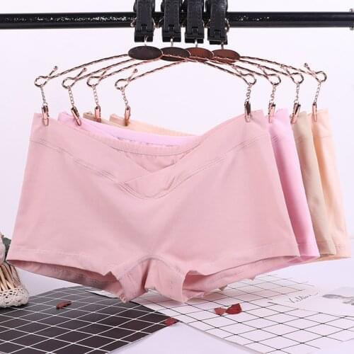 4PCS Pregnant womens underwear early pregnancy cotton loose underwear women legs puerpera size four-color Quadrilateral shorts