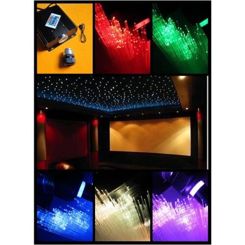 45w LED optic fiber star ceiling kit, 1200 pcs PMMA fiber with 3 different size of fiber,with IR 24 key touch remote