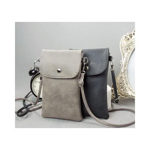 5.5-6.5 inch Phone Case,Matte Leather Pouch Purse Wallet Crossbody Lady Phone Bag With Shoulder Strap for iPhone XS MAX/8 7 Plus