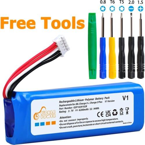 GSP1029102R Speaker Battery Bateria for JBL Charge 2 +,Charge 2 Plus,Charge 3 2015 version with install tools