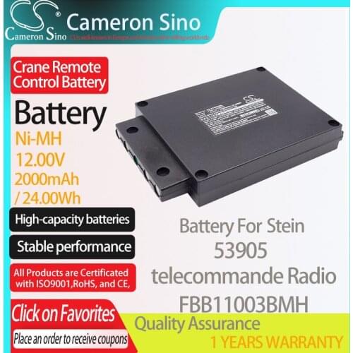CameronSino Battery for Stein 53905 telecommande Radio fits Stein FBB11003BMH Crane Remote Control battery 2000mAh/24.00Wh Ni-MH