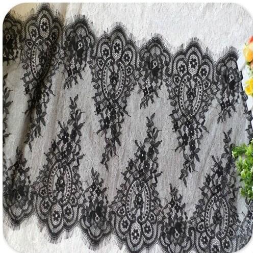 Black/Off-white Eyelash Lace Fabric ,Wedding Decoration.Table Cloth DIY Crafts Width 42cm 3Ms/lot