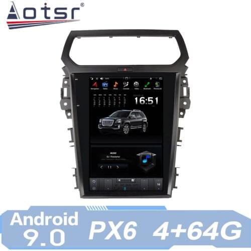 For FORD Explorer 2011+ Vertical Tesla Screen Android 9 PX6 Car Radio GPS Navigation CarPlay Central Multimeidia Player
