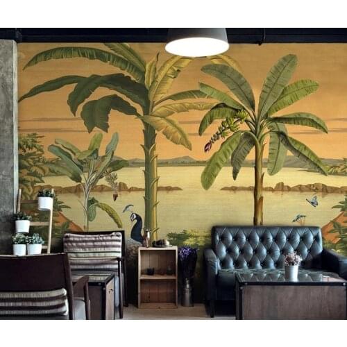 Tropical Palm Photo Wallpaper Nordic Rain Forest Wall Mural Art Wall Decor Sea View Wall Papers Home Decor Papel De Parede